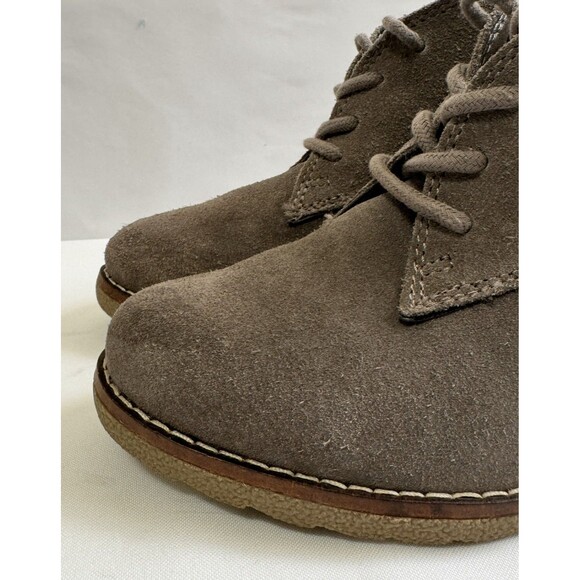 White Mountain Lambert Gray Suede Wedge Ankle Booties Womens 8M Lace Up - Picture 10 of 12